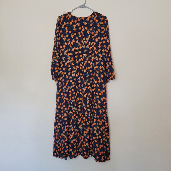 J Crew flowy tiered midi dress in poppy fields AR650 size 14 - Picture 5 of 7